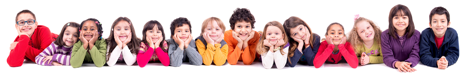 Group,Of,Children,Posing,Isolated,In,White