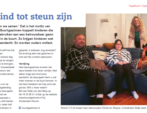 Een kind tot steun zijn – Wijkkrant Vogelbuurt | IJplein | Hamerkwartier