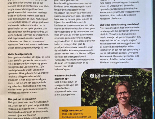 Buurtgezinnen – Interview met coördinator Miek Hehenkamp – Wijkkrant Buitengewoon De Greiden
